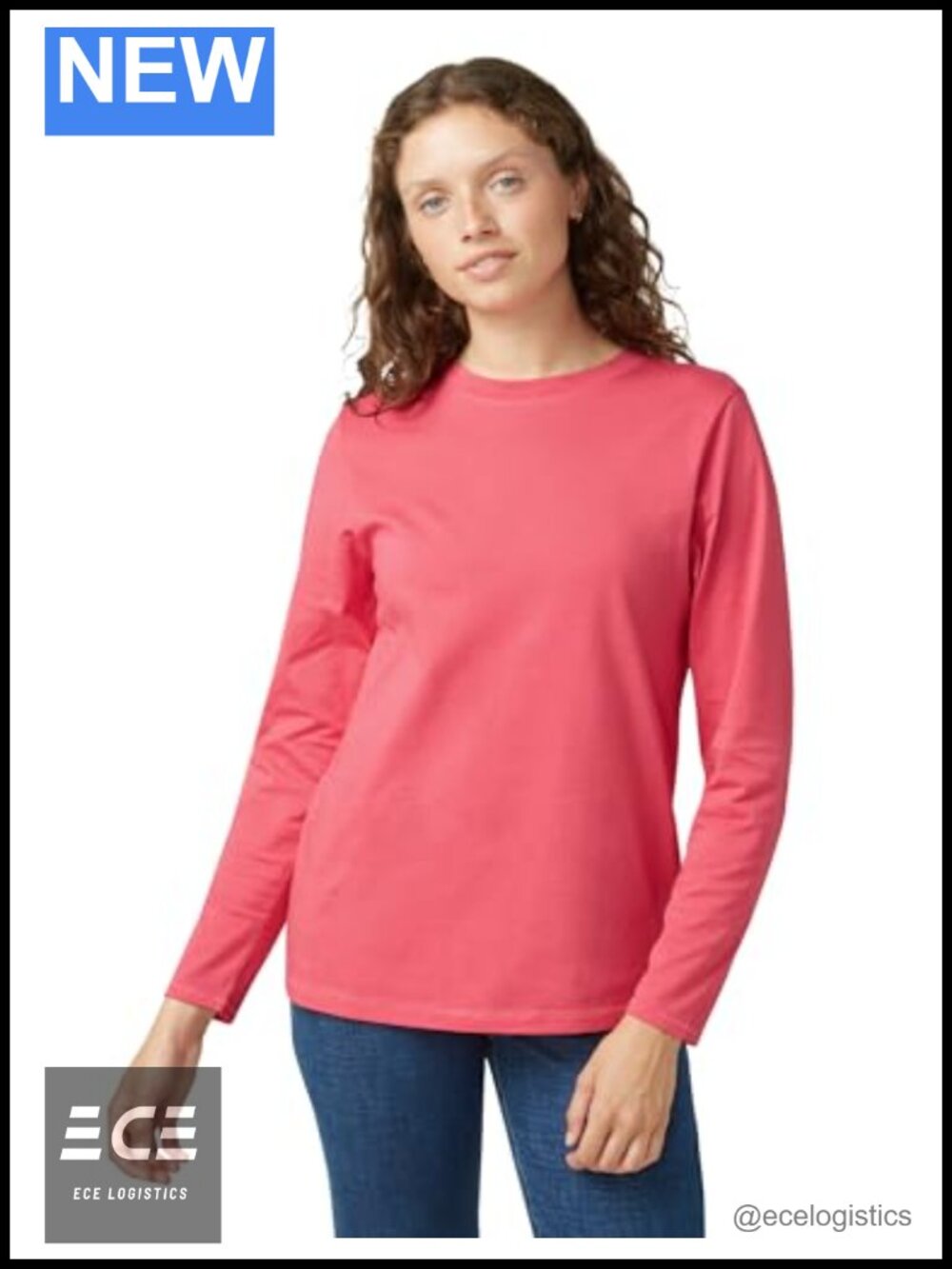 HUE Long Sleeve Cotton Crew Neck T-Shirt Relaxed Fit Tee